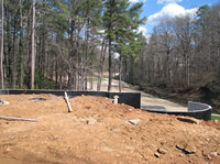 The basement slab has been poured.