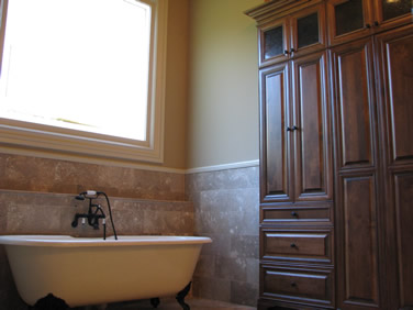 Victorian tub in the master bathroom.