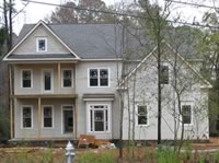 The shingles and siding are complete.