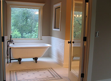 Victorian tub in the master bathroom.