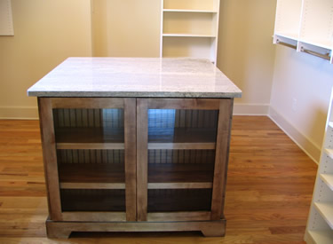 Custom packing station in the master closet.